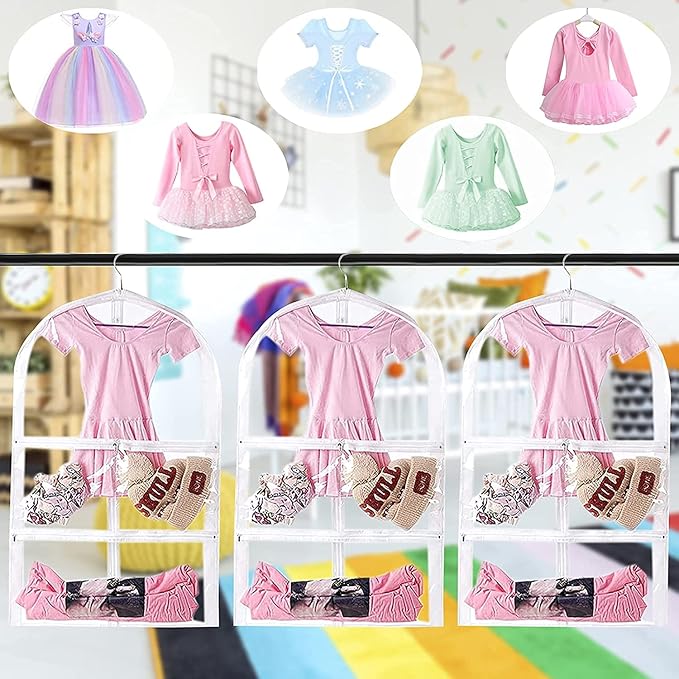 Waterproof Hanging Garment Bag,35 Inch Garment Bags For Hanging Clothes,Garment Bags For Travel Storage,Kids Garment Bag with Full Zipper for Dance Costumes,Sports,Skating,Theatre,Beauty Pageants