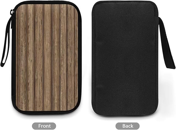 Wood Grain Electronic Accessories Carry Case Large Electronics Organizer Travel Case Portable Cord Organizer Travel for Cable Charger Phone Earphone