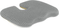 Gooo&Ma Air Fiber Seat Cushion for Office Chair, Breathable U-Shape Tailbone Relief Cushion for Desk Chair, Washable Ergonomic Chair Pad for Driving & Gaming, Cooling Mesh Back Support(Grey)