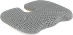Gooo&Ma Air Fiber Seat Cushion for Office Chair, Breathable U-Shape Tailbone Relief Cushion for Desk Chair, Washable Ergonomic Chair Pad for Driving & Gaming, Cooling Mesh Back Support(Grey)