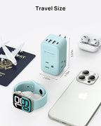TROND Outlet Extender with USB, Multi Plug Wall Outlet with 3 AC Chargers, 360 Rotating Plug Adapter with PD 20W USB C Port, Cute Colorful Power Extension for Home Decoration, Travel Essentials