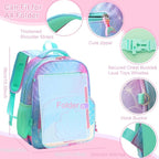 RHCPFOVR Kids Backpack for Girls - Girls Backpack 3-8 Ages Mermaid for Kids 15 Inch School Bookbag for Kindergarten Elementary School Bookbag for Girl 1st 2nd Grade