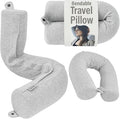 Dot&Dot Twist Memory Foam Travel Pillow for Airplanes, Travel Neck Pillow for Sleeping, Airplane Pillow for Neck Support, Chin, Lumbar and Leg, Adjustable Bendable Neck Roll Pillow