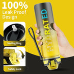 QLUR Water Bottle with Straw, 32oz Motivational Water Bottles with Time Marker to Drink, Tritan BPA Free, 1L Sports Water Bottle with Carry Strap LeakProof for Women Gym Fitness Outdoor (1 Pack)