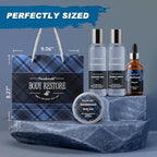 PEARLWORLD Bath Set with Ocean Scented Spa Gifts for Men, Christmas Birthday Self Skin Care Set for Men, Spa Gift Baskets for Him, 12Pcs Men's Spa Kit Gifts for Bath Spa