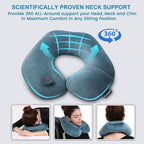 Keemall 2Pack Inflatable Travel Neck Pillow for Airplane Train Car Washable Pillowcase U Shaped Office Napping Pillow