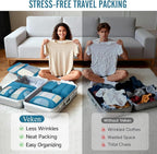 Veken 8 Set Packing Cubes for Travel Essentials, Suitcase Organizer Bags in 4 Sizes, Carry-On Luggage Accessories with Large Laundry & Hanging Toiletry Bag, Must-Have for Airplane, Road Trip & Camping