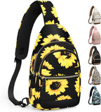 Capolo Sling Bag for Women Men Waterproof Crossbody Bags for Women Trendy Casual Fanny Pack with Convertible Shoulder Strap Chest Bag for Travel Hiking(Sunflower, Medium)