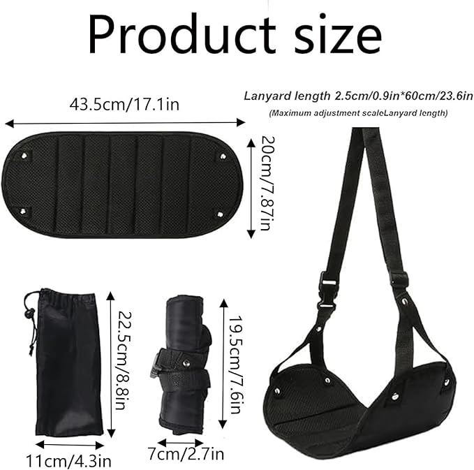 1-Pack Foot Hammock for Plane Travel | Adjustable and Lightweight Portable Under Desk Foot Rest for Air Travel and Office | Essentials to Relax Your Feet