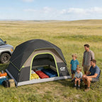 CAMPROS CP Camping Tent 2/4/6 Person, Waterproof Windproof Double Layer Dome Tent, Easy Setup with Large Mesh Windows & Wide Door for Outdoor Camping Backyard