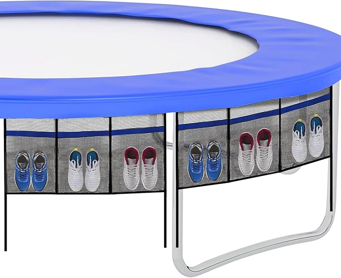 Trampoline Shoe Holder 2pcs, Trampoline Accessories for Item Storage,Shoes Organizer Case 3 Pouch (Black Shoes Bag 2PCS)