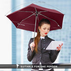 Compact Travel Umbrella for Purse - Flat Handle, Waterproof for Light Rain