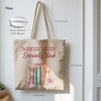 Aesthetic Canvas Tote Bag, Cute Reusable Bags for Women with Inner Pocket