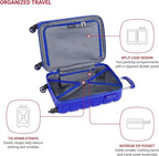 SwissGear 7366 Signature Hardside Expandable Luggage with Spinner Wheels, TSA Lock, Cup-Holder, Cobalt, Carry-On 19-Inch