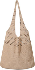 Pleneal Crochet Tote Bag, Mesh Beach Bag, Knitted Shoulder Beach Bags for Women Vacation Aesthetic Hobo Tote Bags