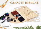 COOKOOKY Straw Clutch Handbag Summer Beach Straw Purse for Women woven Envelope Bag | Straw, Summer, Beach, woven, Straw, Summer