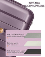 Somago 28 Inch Luggage With Spinner Wheels Hard Shell Polypropylene Suitcase with TSA Lock and YKK Zipper,Elegant Purple