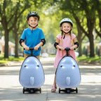 smilesun 4-in-1 Detachable Scooter Suitcase for Kids & Teens – 3D Owl/Dolphin Hardside Ride-On Luggage, Lightweight Foldable Design, Unique Travel Gift for Children (Cute Dolphin, 22-inch)