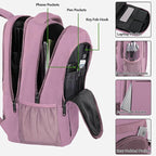MATEIN Personal Item Backpack 18 * 14 * 8, Underseat 15.6 inch Travel Laptop Backpack for Women, Sturdy Water Resistant Slim Daypack College Computer Bag Gift, Dark Purple