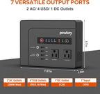 powkey 200W Portable Power Bank with Solar Panel 40W, 146Wh Power Bank with AC Outlet, High Eifficiency Waterproof Solar Panel Kit with Battery Bank for Outdoor Camping Home Backup