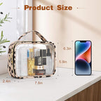 Wedama TSA Approved Toiletry Bag, 2 Pack Clear Makeup Bags with Handles, Quart Size PVC Clear Cosmetic Bags for Women and Men, Carry on Airport Airline Compliant Bag, Leopard Print