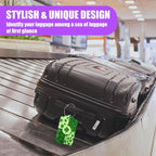 3 Pack St. Patrick's Day Shamrock Luggage Tags for Suitcase Lucky Clovers PU Leather Travel Luggage Tag Privacy Cover ID Label for Women Men Baggage Backpack Handbag School Bag