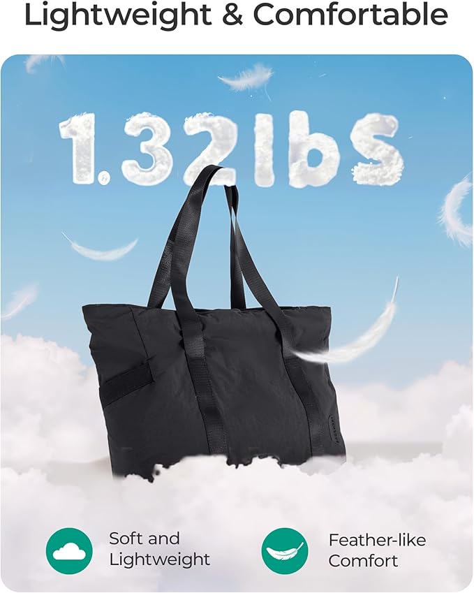 BAGSMART Tote Bag for Women, Tote Bag with Zipper Work Tote with Compartments Nurse Shoulder Hanbag for Travel, Gym