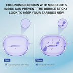 Aircawin for Bose Ultra Open Earbuds Case Clear 2024,Full Protective Shockproof Soft Transparent TPU Cover for Bose Open Ear Wireless Earbud Headphone Accessories with Carabiner& Cleaning Pen-Purple