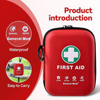 General Medi First Aid Kit - 170 Pieces Hard Case and Lightweight - Great for Travel, Home, Office, Vehicle, Camping, Workplace & Outdoor (Red)