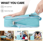 PFEYRPK Lightweight Compression Packing Cubes for Suitcases, Compressible Expandable Travel Packing Organizer with Clear Toiletries and Backpack Bag, Travel Essentials for Carry on Luggage 7 Set
