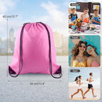 PLULON 2Pcs Drawstring Bags Bulk Pink Drawstring Backpack String Backpack Cinch Sack Sport Gym Backpack Bags for Yoga Traveling Outdoor Sports