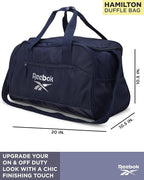 Reebok Duffle Bag - Lightweight Unisex Carry On Gym Bag - Travel and Sports Duffel Bags for Men and Women, Hamilton Navy