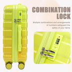 Kids Luggage Sets for Girls, 2 Piece Luggage Set, 20 Inch Rotating Wheel Suitcase with 14 Inch Cosmetic Case, Lightweight Hardshell Suitcase with 360° Spinner Wheels for Travel (Yellow-1)