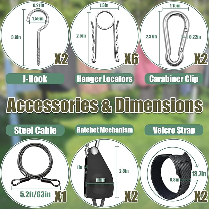 NAZOU Outdoor Retractable Clothesline, 3/16" 50ft+5ft Heavy Duty Coated Steel Wire Rope Clothes Line with Windproof Clamps, Portable Drying Line for Travel, Camping, Laundry, and Use