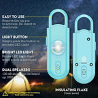 Personal Safety Alarm Keychain for Women 2PCS -130 dB Loud Siren with SOS Strobe Light, Flashlight, Double Speakers, Safe Defense Key Chain for Girls Kids Elders Emergency Call