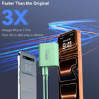 USB C Wall Fast Charger Block, 40W 4-Port Type C Chargers Fast Charging Blocks PD Power Charger Adapter+QC 3.0 USB Multiport Charger Brick for Phone 17/16/15/14/13/12 Pro Max, i-Pad, Galaxy S25-2Pack