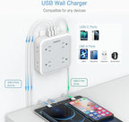 USB Wall Charger, Surge Protector Outlet Extender, TESSAN Outlet Splitter with USB C Charger Block, 8 AC Multiple Power Splitter Surge Protector for Office Home Kitchen Dorm Room