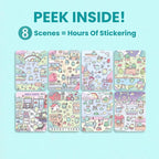 Cute Frogs 300+ Sticker Book by Cupkin Coloring & Sticker Activity Book, 8 Stickers Scenes, Road Trip Essentials, Children's Crafts Toddlers for Ages 2–8 Years, Toddler Airplane Travel Essentials