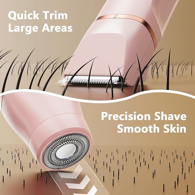 Hair Removal Epilators Bikini Trimmer for Women, Painless Waterproof Electric Foil Shaver Razors for Facial Leg Body Armpit,Cordless Ceramic Blade with USB Charging Dock,Travel Size,Pink