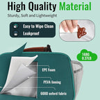 Genteen Lunch Box for Kids, Boys - Insulated Small LunchBox Reusable, Zip Closure & Buckle Handle, Portable Cooler for Work, School, Travel (Lake Green)