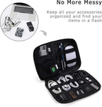 BAGSMART Electronics Organizer Travel Case, Small Cord Bag for Travel Essentials, Tech bag for Men Women, Cable Organizer for Phone, SD Card, Black