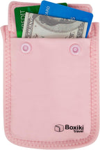 Hidden Travel Bra Wallet for Women - Money Pouch & Secret Pocket for Keys, Money & Valuables - Under Clothes Travel Pouch, Undercover Bra Stash - Pink