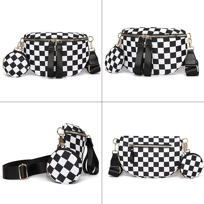 Eslcorri Small Crossbody Sling Bag for Women Trendy - Fanny Packs Leather Chest Belt Bum Bag Anti Theft Purse for Travel