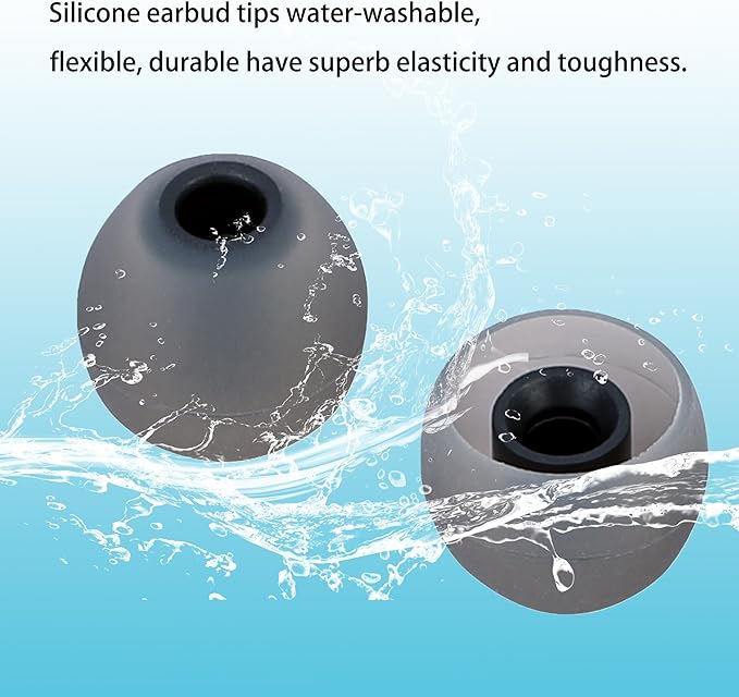 Silicone Replacement Earbud Tips Fit Most In-Ear Earbuds - Inner Hole 3.8mm - 5.1mm - 9 Pairs S, M, L Earphone Silicone Covers