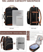 LOVEVOOK 50L Travel Backpack for Women & Men, Airline Approved Carry On Luggage with 3 Packing Cubes, TSA Overnight Bags, Waterproof Personal Item Bag, Weekender Essentials Backpacks fits 17" Laptop