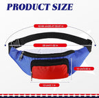 Abbylike 4th of July Fanny Packs Adjustable Waist Bags Party Outfit Accessories for Women Men Travelling Outdoors Cycling(Patriotic Style,2 Pcs)