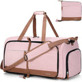 Lekesky Foldable Travel Duffel Bag for Women, 80L Large Duffle Bag with Separate Shoes Compartments & Straps, Carry On Weekend Bag for Women, Hospital, Overnight(Pink)