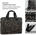 ALAZA Realistic Leopard Cheetah Print Animal Laptop Case Bag Sleeve Portable Crossbody Messenger Briefcase w/Strap Handle, 13 14 15.6 inch