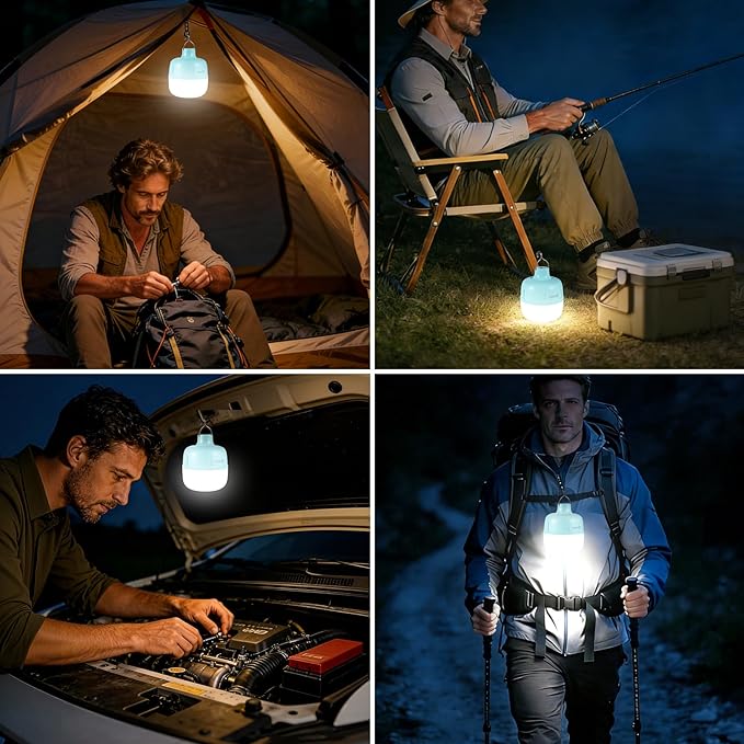 VAVOFO 20W LED Camping Lantern Rechargeable, 1200LM, 3000mAh Portable Tent Light , IP65 Waterproof Flashlight Lanterns for Outdoor ,Power Outages,Camping (Green)