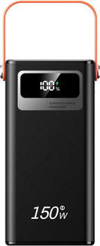 100000mah Power Bank, Fast Charging Portable Charger, with LED Light, with Built-in Cables, 4 Outputs & 3 Inputs, Rechargeable Portable Power Supply for Cell Phones, Random Color